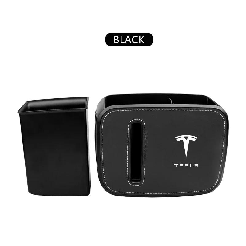 Car Sticker 2025 New Tesla New Car Multi-Functional Tissue Box Car Chair Back Trash Can Water Cup Holder For Tesla 3 X S Y
