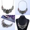 Vintage Geometric Alloy Necklace With Rhinestones For Women And Men