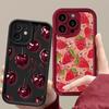 Чехол для телефона с клубникой и вишней для IPhone 17 11 16 15 14 13 12 Pro Max Air Plus Противоударный и противоскользящий чехол