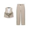 Spring and Summer New Women's Clothing Beaded Bows Linen Blended Vest 8222939 Wide Leg Pants 8017939