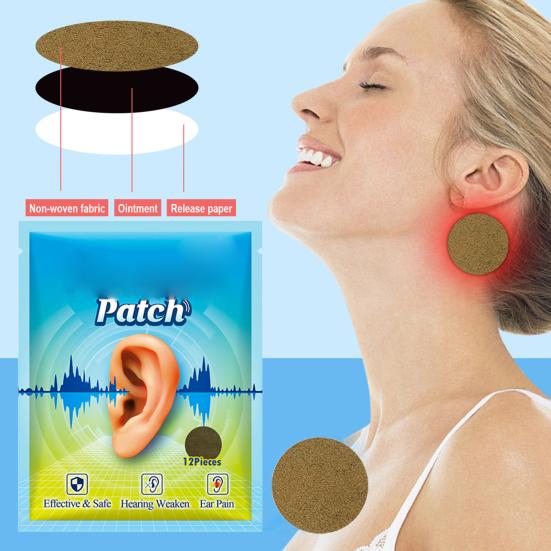 12 шт. ушных наклеек для облегчения боли и ослабления слуха