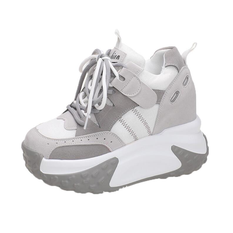 Весенние женские кроссовки на платформе, удобная обувь, массивные кроссовки, летние женские туфли на танкетке, дышащие кроссовки высотой 10,5 см