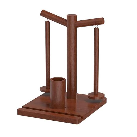 Деревянный держатель для пряжи Магнитный вращающийся диспенсер для пряжи с 2 шпулями Держатель для пряжи с подставкой для телефона для вязания спицами и крючком