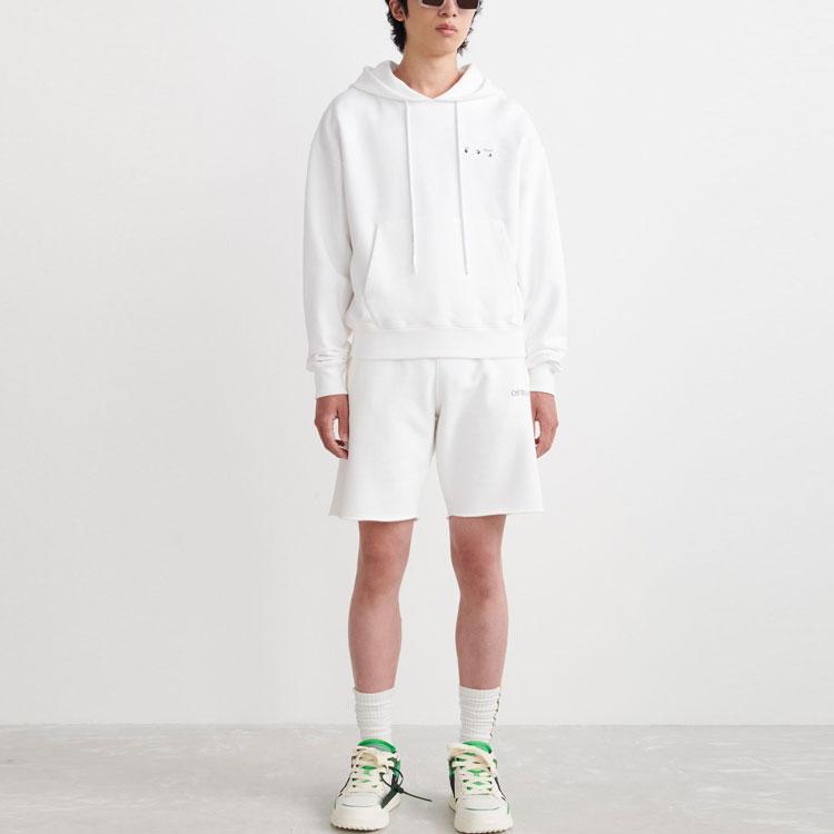 Off-White Толстовка Caravaggio Paint Over с капюшоном, белая/черная, мужские топы OMBB037C99FLE0040110