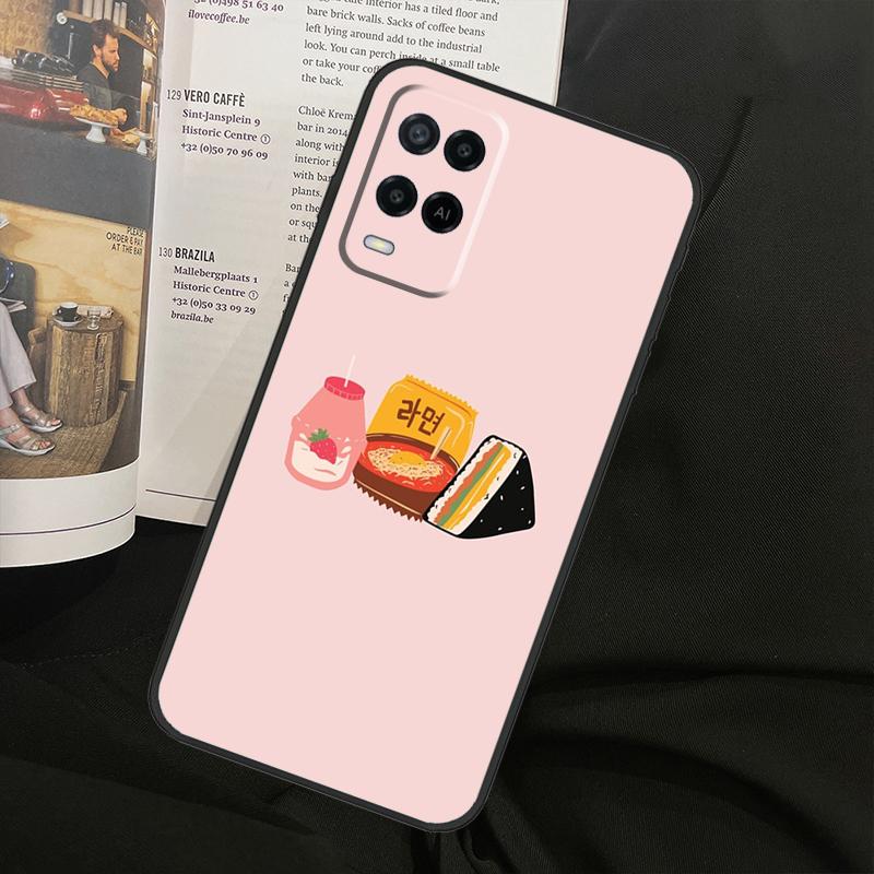Cute Strawberry Milk Box For Oppo A78 A98 A80 A40 A60 A18 A38 A58 A15 A17 A77 A74 A94 A54 A57S A16 A76 A96 Phone Case