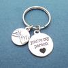 Fashion Creative Couple Jewelry Letter ''You Are My Person'' Pendant Necklace Key Chain