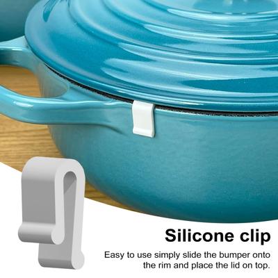 4/12 шт. силиконовых бамперов для крышки голландской духовки, простые в использовании 3D-дизайнерские силиконовые бамперы для эмалированной чугунной посуды