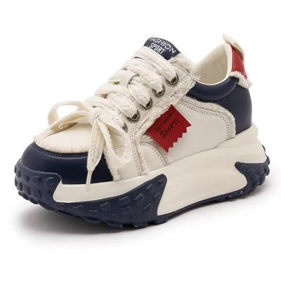 Модные туфли на плоской подошве из микрофибры 7,5 см, вулканизированные кожаные туфли на плоской подошве, осенние ботинки, дышащие летние женские кроссовки на толстом каблуке, удобные весенние туфли