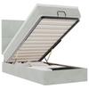 Ottoman Bed with Mattress & LEDs Light Grey 80x200 cm Velvet