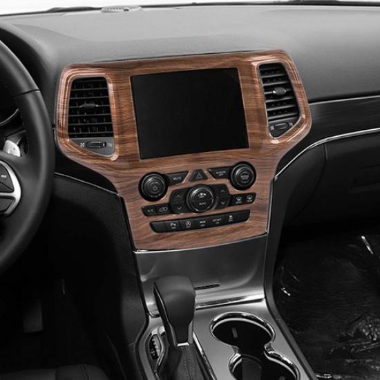 Панель приборной панели с отделкой под дерево для радио и навигации для Jeep Grand Cherokee 2014-