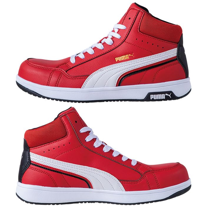 Work JSAA Class A Synthetic Resin Shock Cm [PUMA SAFETY] Shoes, Certified, Toecap, Absorption, Electrostatic, Men's, Red, 26.0