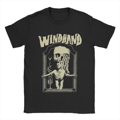 Мужские футболки Windhand Хлопковые топы Винтажные футболки с коротким рукавом с круглым вырезом Печатные футболки