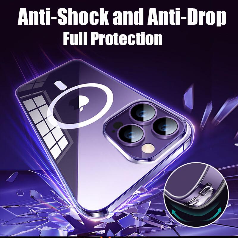 Magsafe Clear Phone Case for IPhone 15 Pro 13 11 12 14 Pro Max Plus 12 13 Mini Wireless Charging Shockproof Back Full Protection Cover