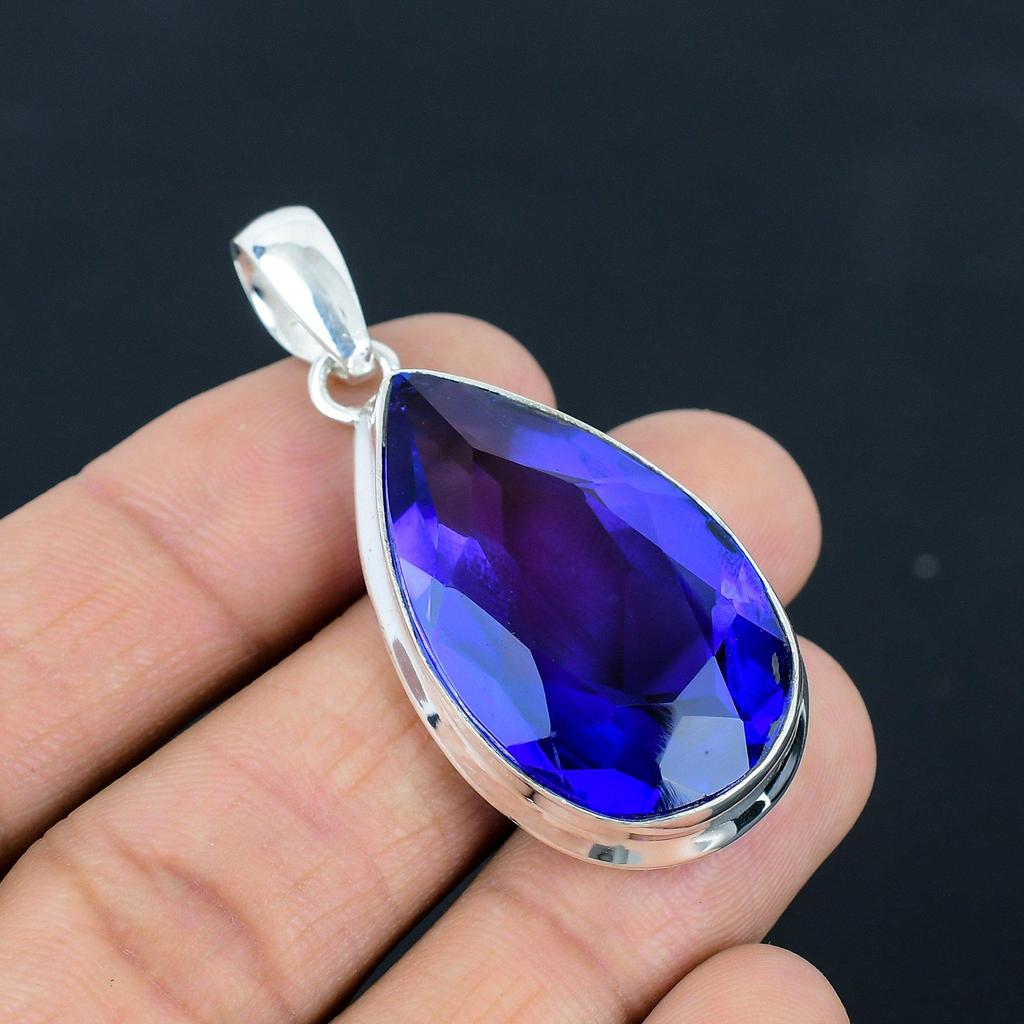 Подвеска из натурального танзанита, серебро 925 пробы, ювелирные изделия-подвески, серебряные подвески ручной работы для подарка, пасхальный подарок