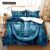 Buddha Statue Duvet Cover Set 3D Digital Printing Gold Queen King Size Bedding Set For Kids Boys Girls Polyester Comforter Set