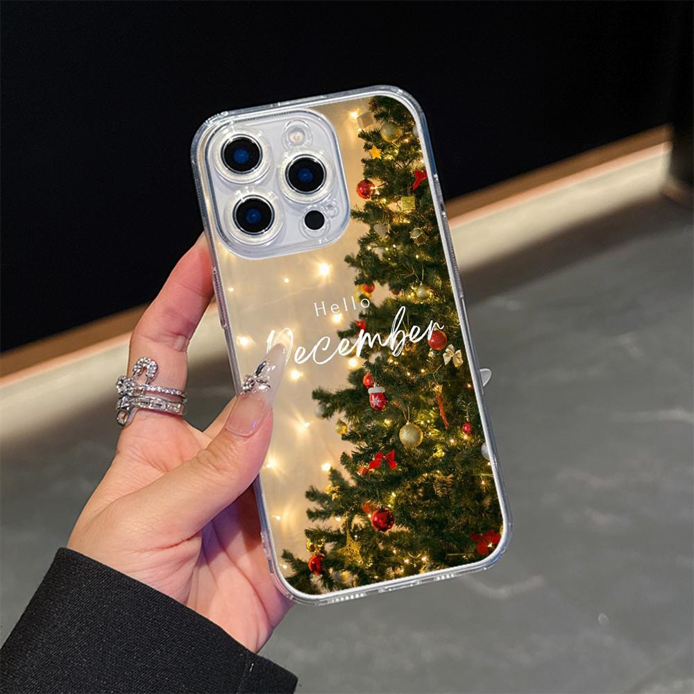 Ae117 Merry Christmas Happy New Year дизайн Magsafe прозрачные чехлы для Samsung S23 S24 Ultra iPhone 16 Pro Max магнитная беспроводная зарядка задняя крышка