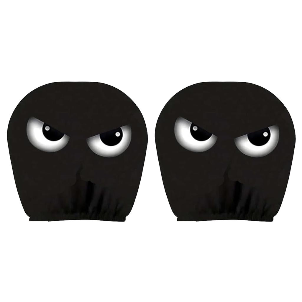 2Pcs Halloween Car Headrest Cover Stretchy Washable Scary Face Head Rest Cover Breathable for Vehicle Interior Accessories