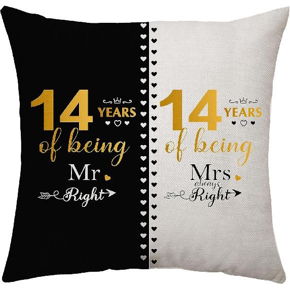 3rd Anniversary Throw Pillow Cover Gifts for 3 Years of Marriage Couples Valentines Day Gifts for Her Him Husband Wife 3rd Wedding Anniversary