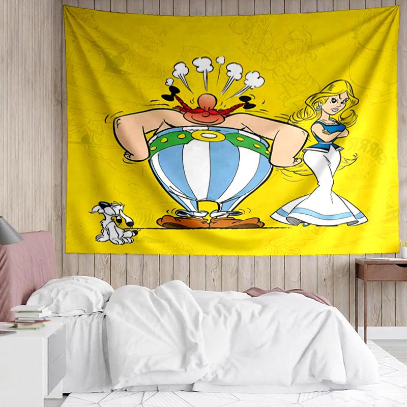 1PC Asterix Friends Quick-Dry Tapestry, Unique Design Tapestry, Suitable for Bedroom,Livingroom, Playroom,Heartwarming Holiday Gifts