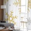 Рождественские прозрачные шторы с текстурой золотой снежинки для гостиной, спальни, тюлевые занавески для кухни, вуаль, шторы, жалюзи, панели