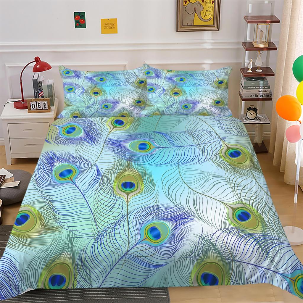 High Definition Digital Printed Bedding Set with Colorful Geometric Patterns, Quilt Covers, Pillowcases, Ultra-fine Fiber Fabric, Soft Home Decoration