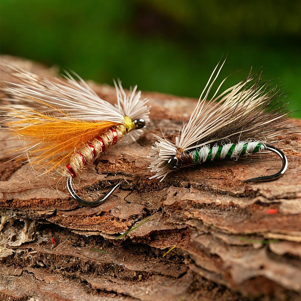 39PCS Assorted Fly Fishing Flies Set with Fly Box Dry Wet Nymph Streamer Trout Bass Lure Bait Kit Fly Fishing Tackle