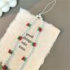 Cute 3D Cherry Pearl Beads Beaded Phone Chain For iPhone Samsung Camera Hanging Rope -Lost Lanyard Hanging Jewelry