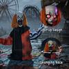 Animated Halloween Face Changing Clown, Animatronic Joker with Cackling Sound, Glowing Eyes, Sound/Touch Activated
