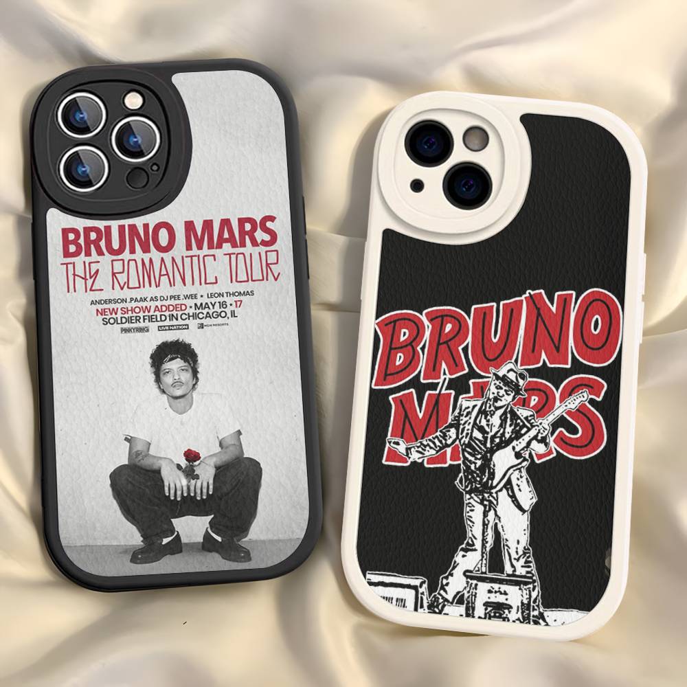 Famous Bruno Mars The Romantic Leather Phone Case For IPhone 15 14 13 Pro Max 12 11 16 Plus Phone Cover