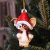 Рождественский кулон, мультяшный акриловый рождественский елочный орнамент, праздничное подвесное украшение с ремешком