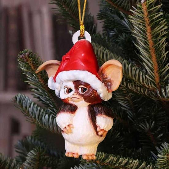 Рождественский кулон, мультяшный акриловый рождественский елочный орнамент, праздничное подвесное украшение с ремешком