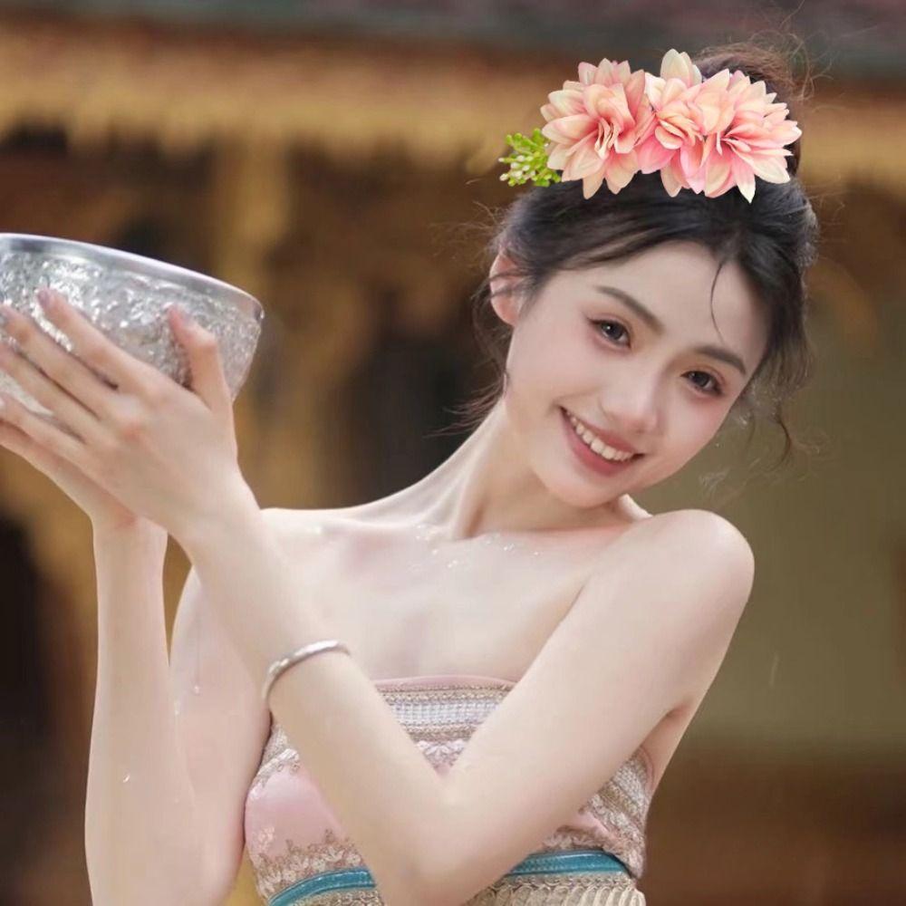 Sweet Bohemian Hairpin Ethnic Style Wedding Bride Accessories Headwear Flower Hair Comb Girls