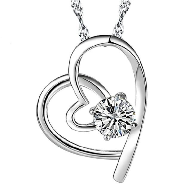 925 Sterling Silver Pendant Necklace For Women Heart Necklace Silver 925 Jewelry Women Necklace 925