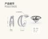 Silvere Glam Korean Version Of Ins Explosive Semi-open Moissanite Stud Earrings Fresh And Sweet Double-row Sterling Silver Earrings