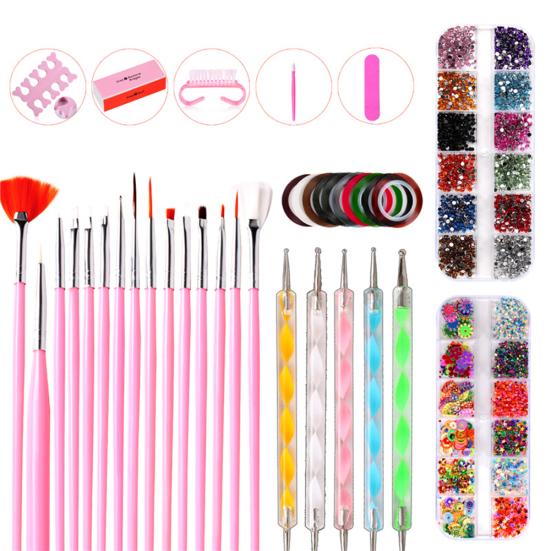 DIY Drawing Painting Dotting Pen Polishing Buffer Nail File Brush Tools Set