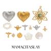 MamacitaSlay DIY Ангельское Сердце Цветок Титановые Шармы для изготовления ювелирных изделий Браслетные Шармы Позолоченные 18K Кулон для ожерелья