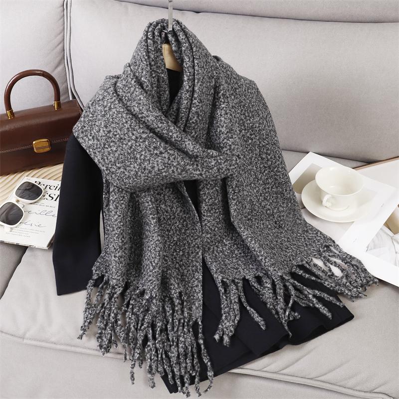 New Winter Scarf For Women Long Warm Cashmere Scarves Hijab Solid Lady Shawl Wrap Female Pashmina Bandana Head Scarfs