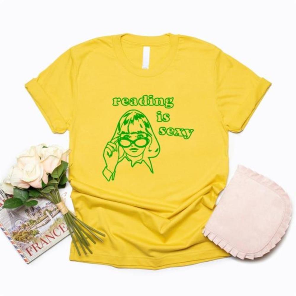 Футболка «Чтение — это сексуально» Футболка с изображением телешоу «Девочки Гилмор» Футболка с изображением книголюба Футболки с рисунком Женские футболки Повседневные топы