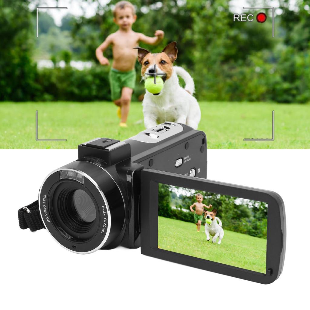 Видеокамера Камкордер 4K 56MP HD 18X Цифровой зум 3-дюймовый поворотный сенсорный экран Беспроводная цифровая видеокамера