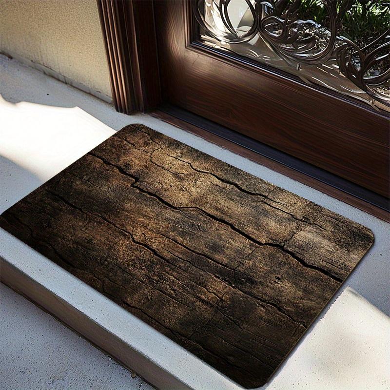 Vintage Wooden Entry Door Mat Entrance Doorway Non Slip Floor Mat American Country Style Decorative Carpet Home Decor