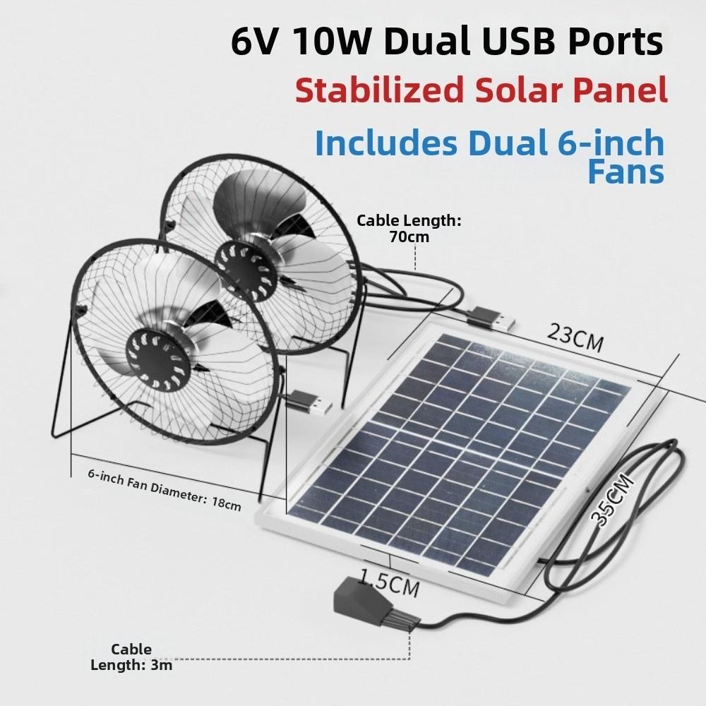 Low Noise Portable Fan Battery Operated Exhaust Fan Air Extractor Solar Fan Office
