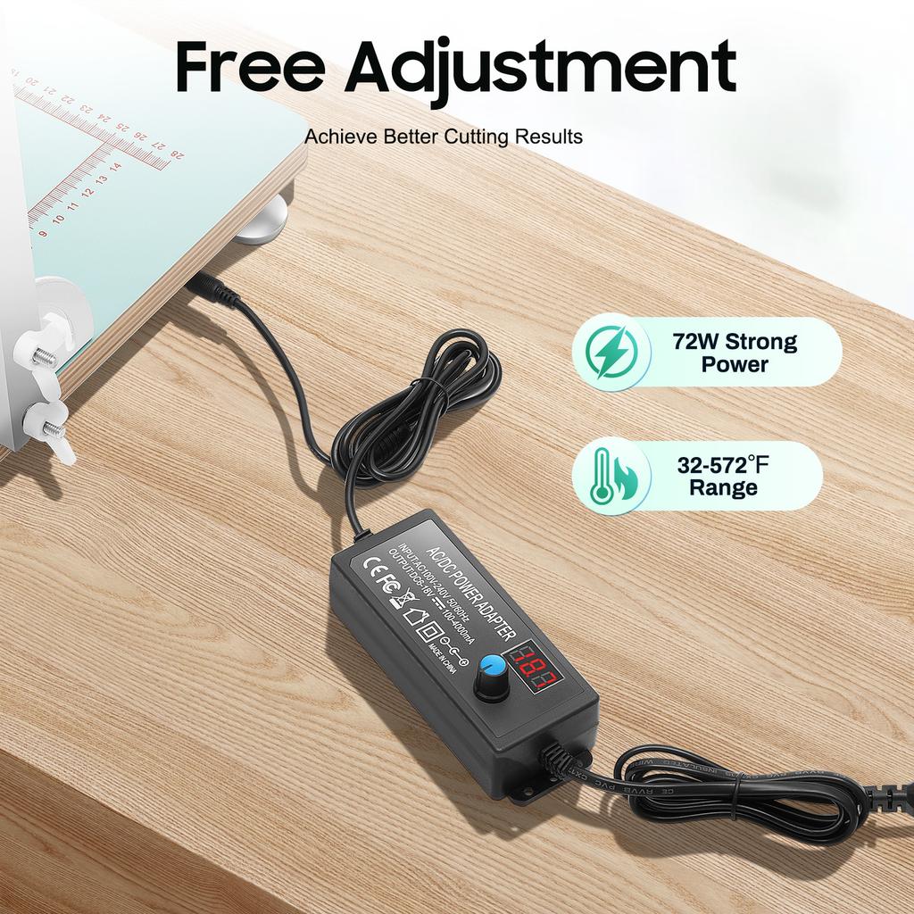 Машина для резки пенопласта проволокой, 72 Вт 6-18 В регулируемая температура 32-572°F для DIY поделок, точной резки губки, жемчужного хлопка, KT-доски