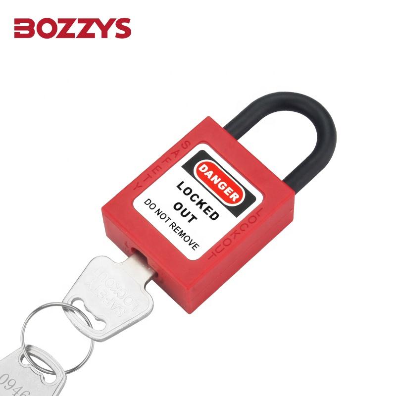 Bozzys Industrial Steel Padlocks with 25mm Nylon Shackle Key Retaining Function to Prevent Accidental Door Operation