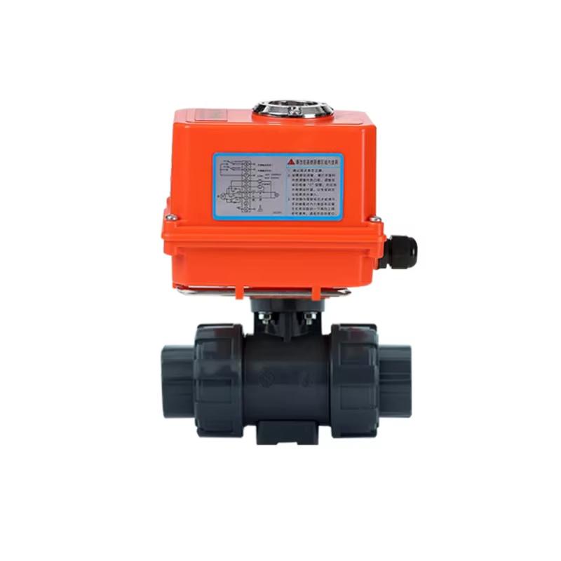 Q911S-10 Mini UPVC Electric Ball Valve Stainless Steel Thread Union Motorized PVC Actuator Valve Plastic Air Valve