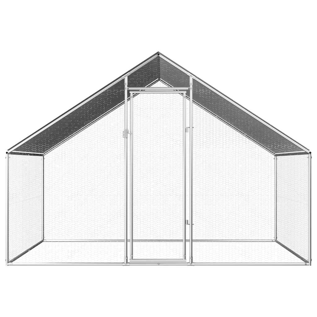 Outdoor Chicken Coop 2.75 x 2 x 1.92 m Galvanized Steel