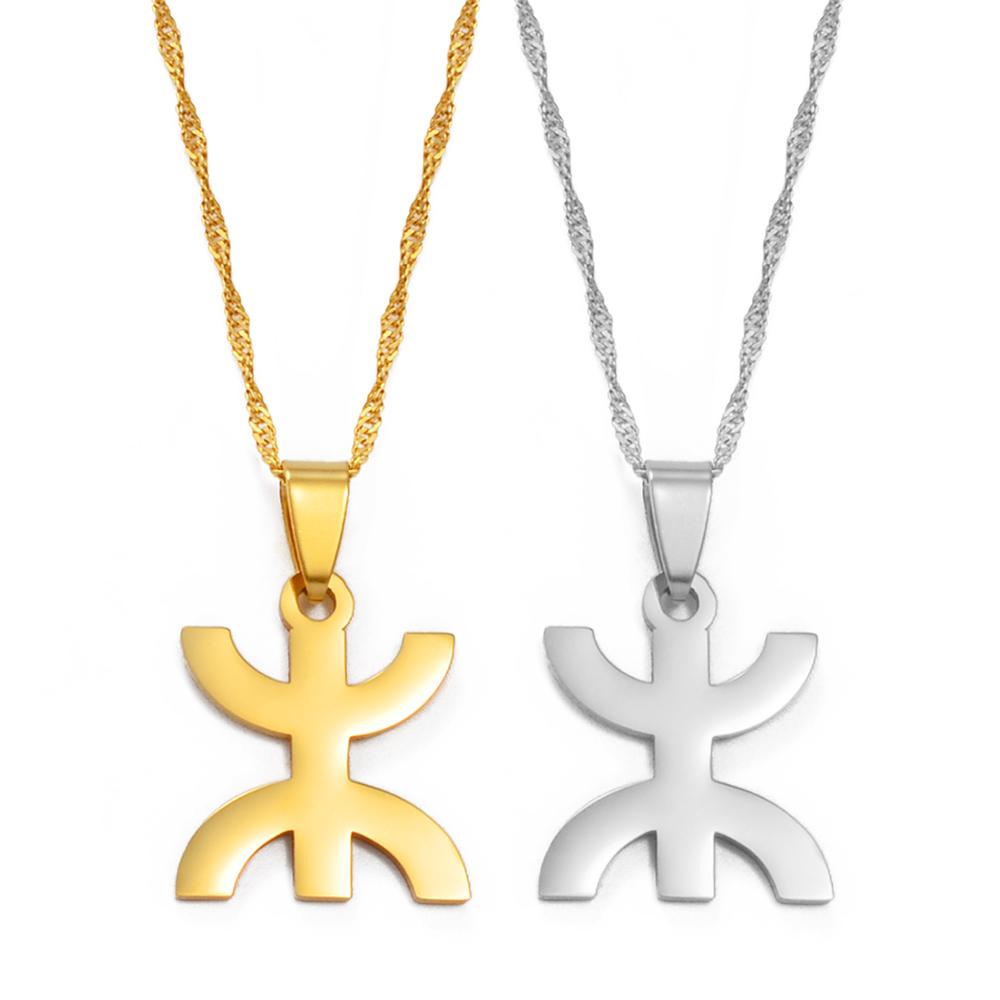 Anniyo 2.3CM Africa Berbers Symbol Pendant Necklaces African Berber Kabyle Style Amazigh Jewelry #263921