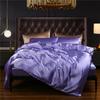 Luxury Bedding Sets 3PCS Solid Color Bed Cover Sets Silk Duvet Cover Set Summer Silk Sheets