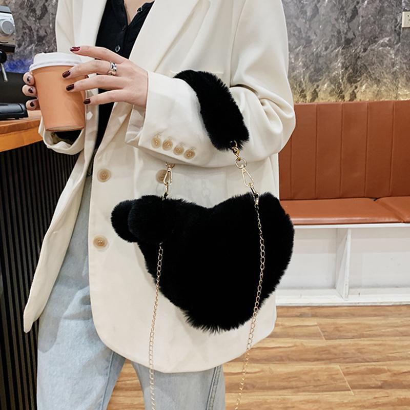 Женские сумки, новые плюшевые сумки в форме сердца, новые модные однотонные мягкие удобные кошельки и сумки, сумки для женщин