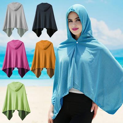 Портативный плащ с капюшоном, быстросохнущий, на пуговицах, легкий, с охлаждающим эффектом