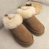 Cowhide Women's Shoes Tazt Sheepskin Fur Integrated Snow Boots Winter Warm Non-slip Large Cotton Shoes Women's Snow Boots